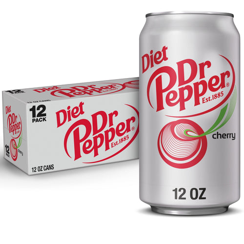 Diet Dr Pepper Cherry Soda, 12 fl oz Cans, 12-Pack