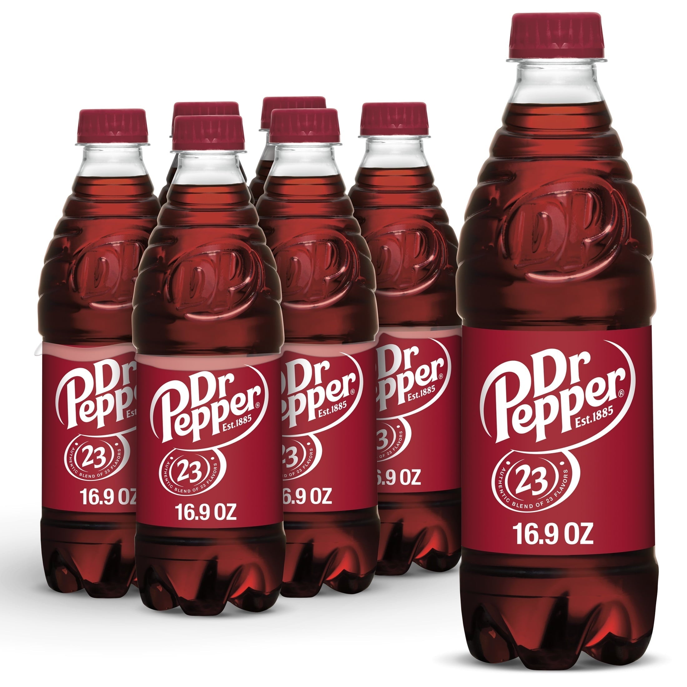 Dr Pepper Original Soda, 16.9 fl oz Bottles, 6-Pack